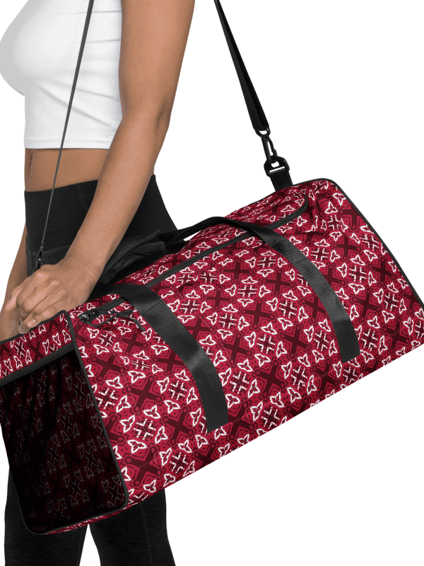 Crimson Geometric Symmetry Duffle Bag product image (11)