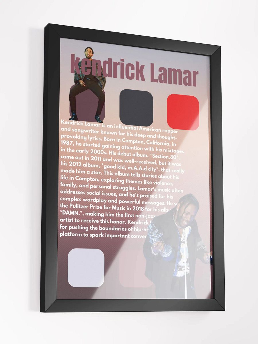 (12x18in) Kendrick Lamar: Framed Matte Poster product image (3)