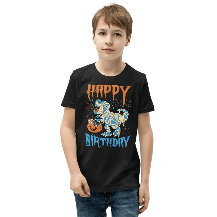 Happy Birthday (Dinosaur Mummy Halloween) T-Shirt For Kids product image (9)