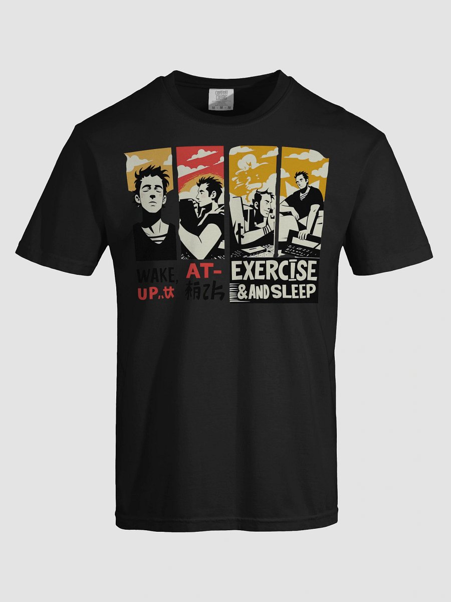 Global Wellness Mantra | Wake, Eat, Exercise, Sleep Art Heavyweigh T-Shirt product image (38)