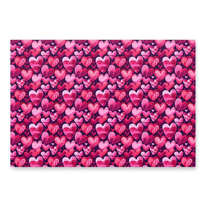 Hot Pink Cubist Hearts: Modern Valentine Art product image (1)