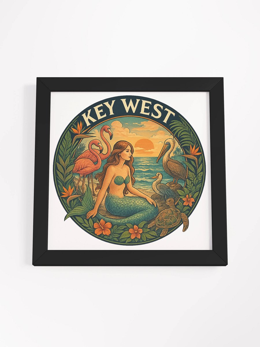 Key West Framed Poster with Mermaid, Birds, and Turtle product image (52)