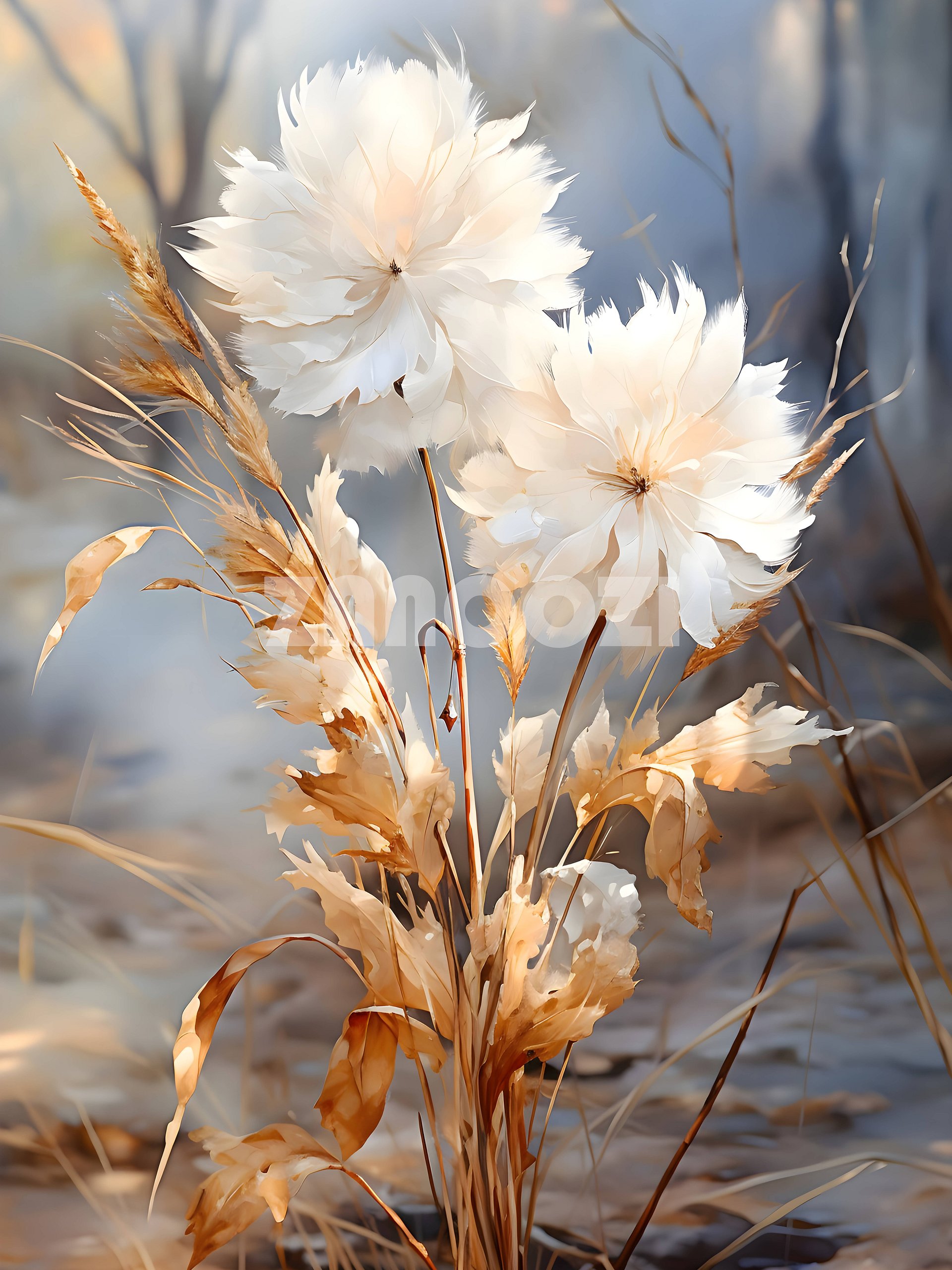 Grace in Bloom: Botanical Digital Art product image (1)