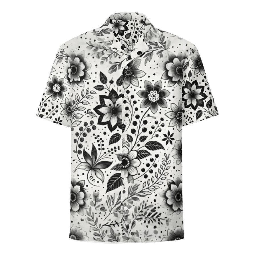 Monochrome Floral Hawaiian Shirt product image (2)