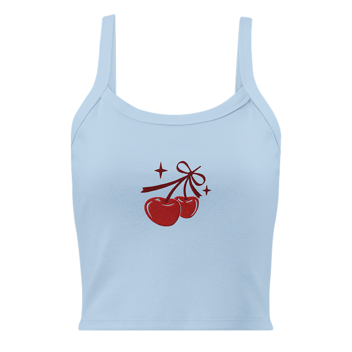 Embroidered Ribbon Bow Cherries Women's Micro-Rib Tank Top product image (1)
