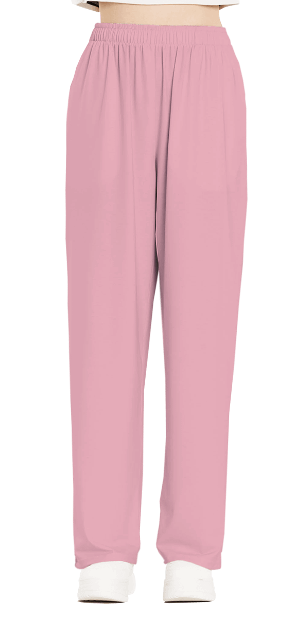 Plain Color Pink Wide-Leg Pants product image (2)
