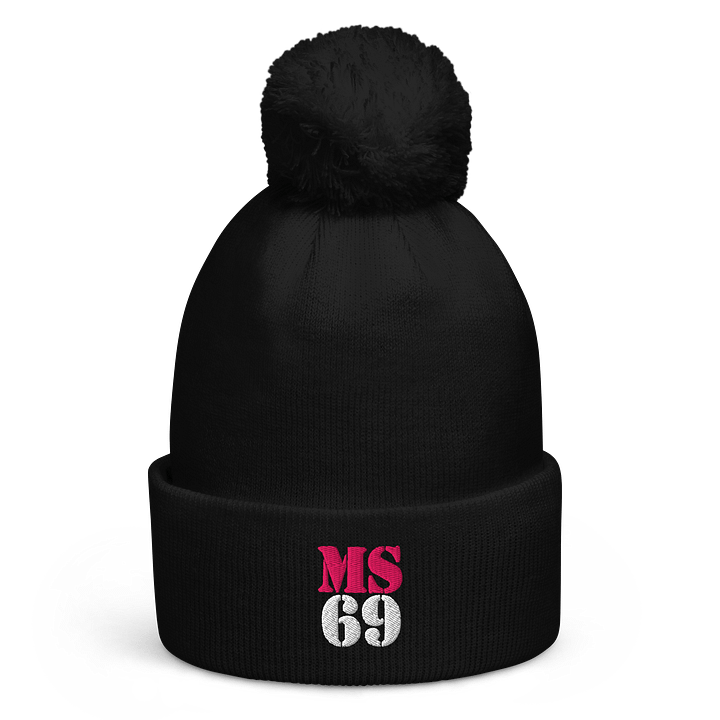 MS69 - Poof Beanie Pink/White product image (1)