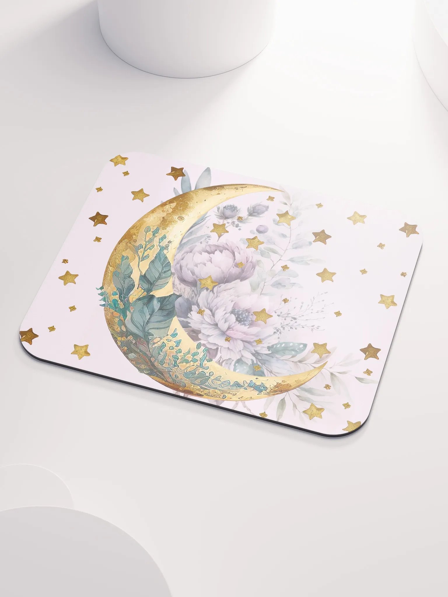 Boho Moon Design With Golden Stars Mousepad product image (3)