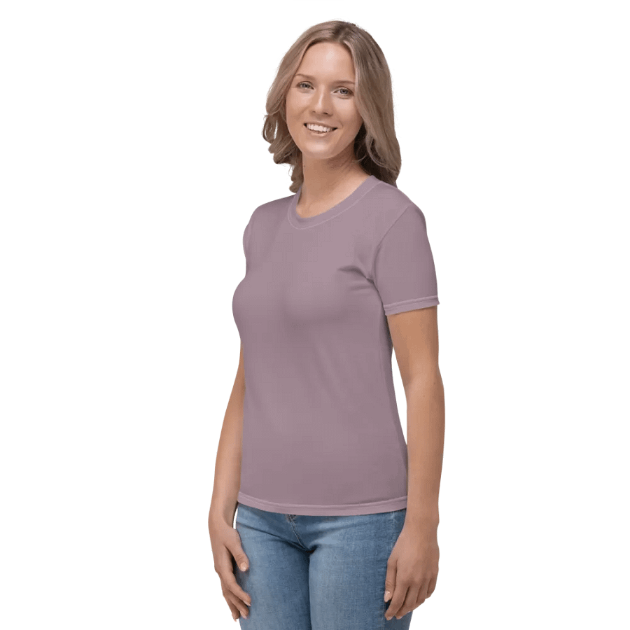 Plain Cool Brown Light Summer Women's Crewneck Polyester Heavyweight Premium T-Shirt by Treasure Pie product image (6)