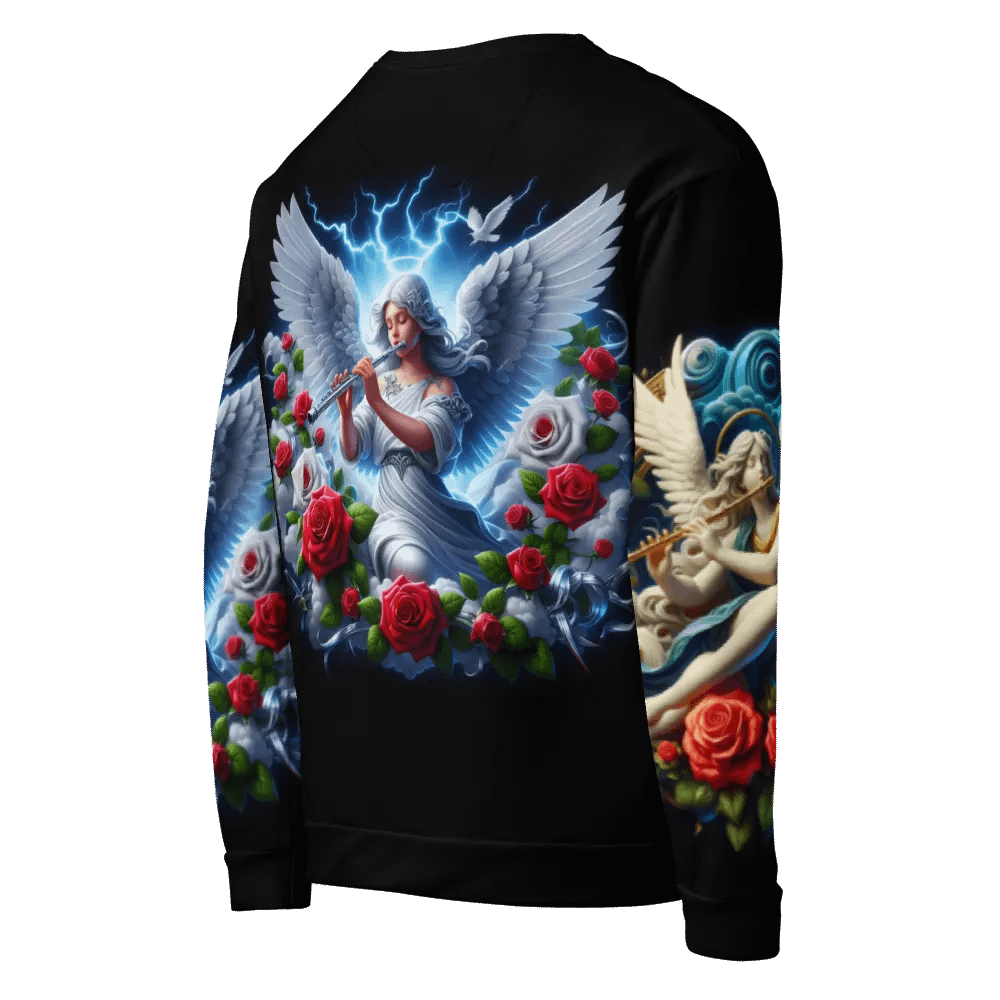Angels making Music with a Flute - All-Over Unisex Sweatshirt #15 product image (5)