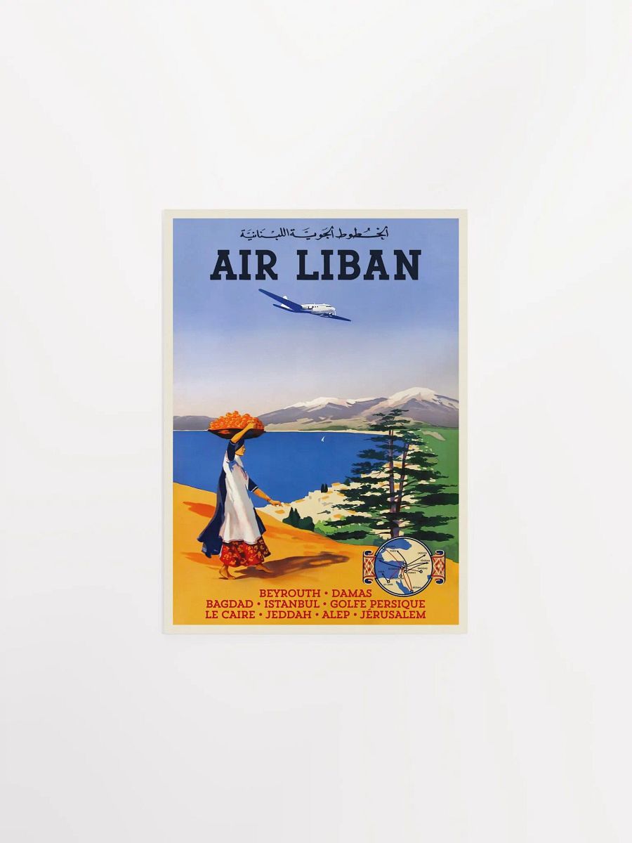 Air Lebanon/Air Liban, Lebanon, Beirut, 1950s — retro vintage travel poster product image (6)