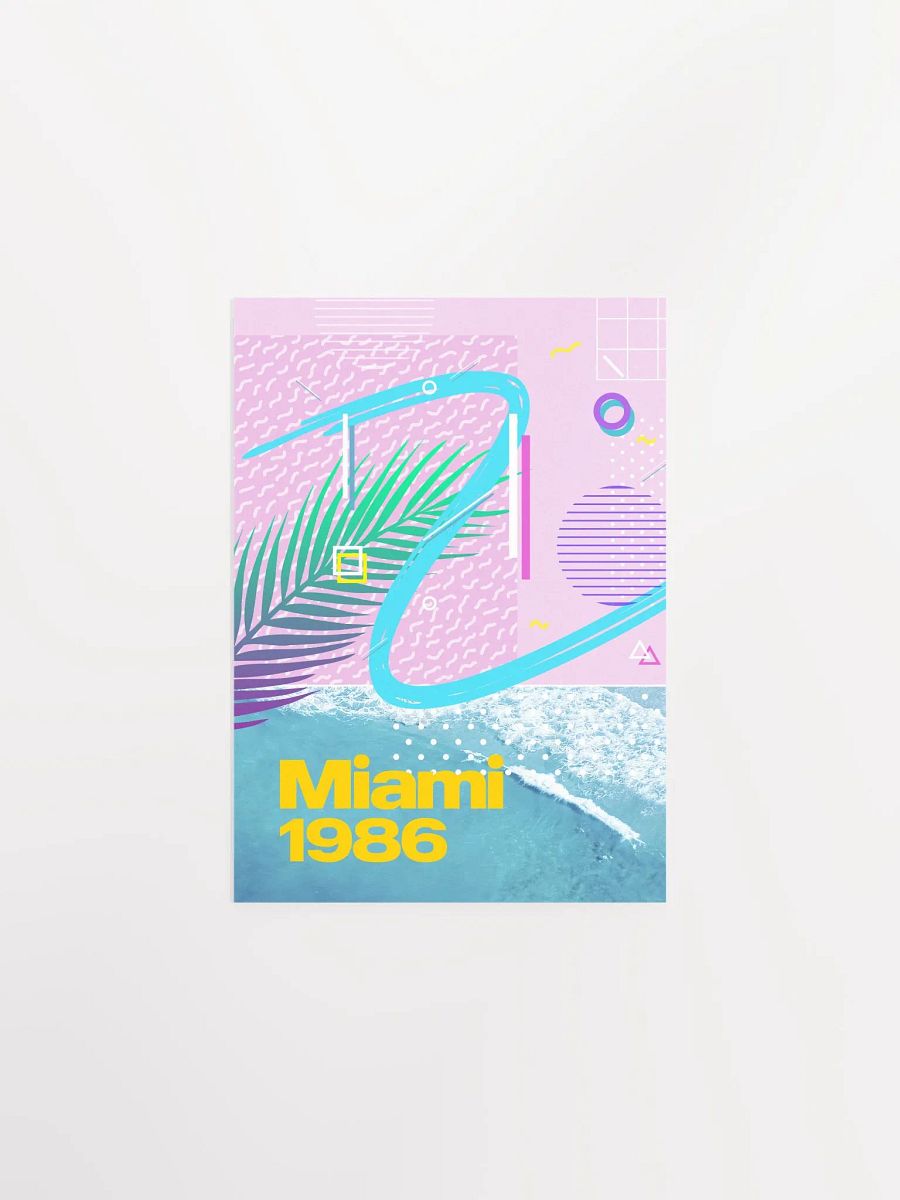 Retrowave poster: Miami 1986 [retrowave/vaporwave/synthwave] — aesthetic poster, retrowave art print, neon poster, 80s poster product image (6)