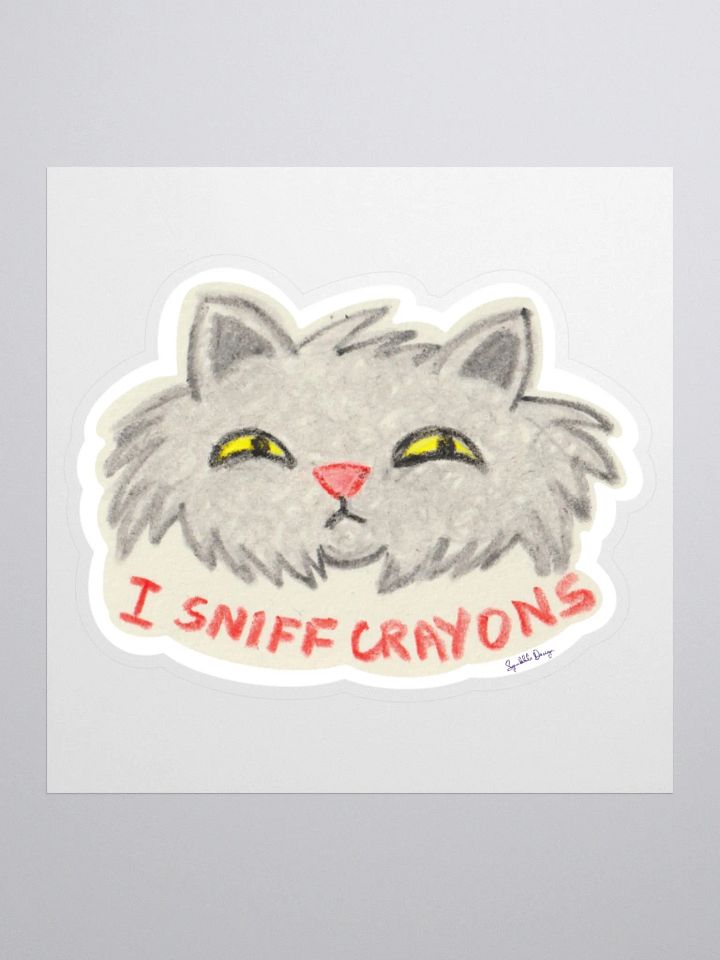 I Sniff Crayons Kiss Cut Sticker by Squibble Design product image (1)