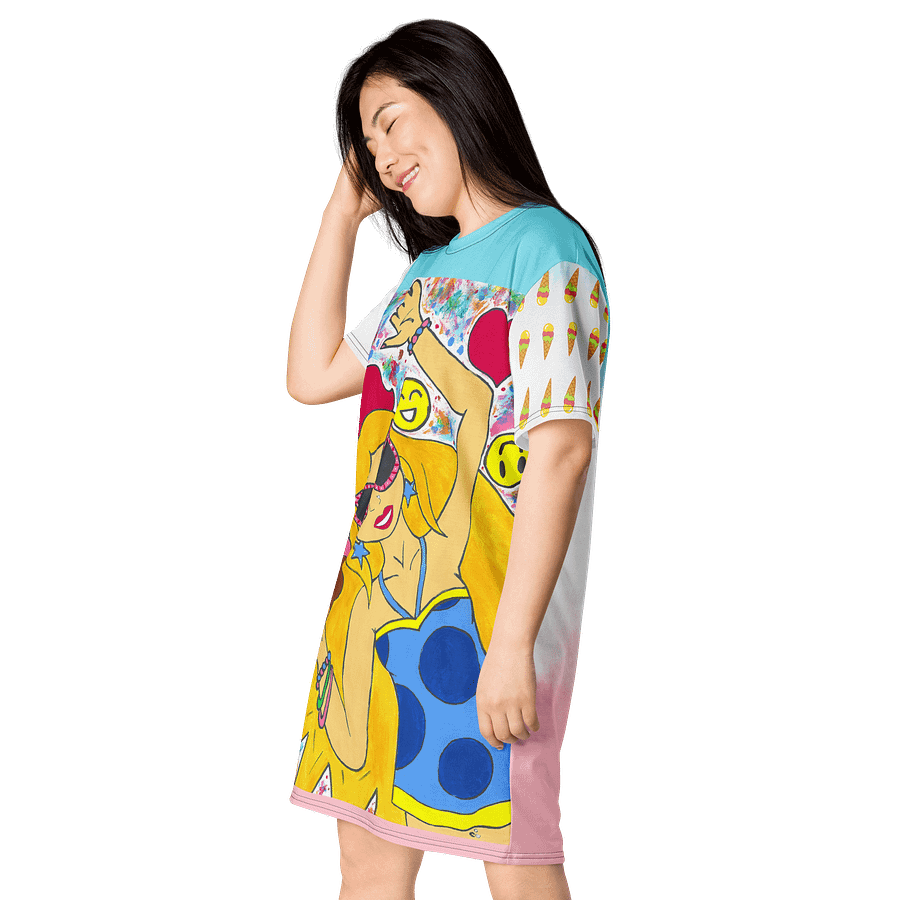Girl with the ice cream (art by Dina R.) Tempera painting picture - T-Shirt Dress product image (3)