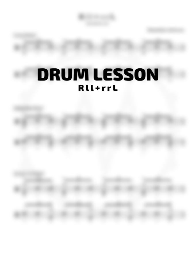 DRUM LESSON - R l l + r r L product image (1)