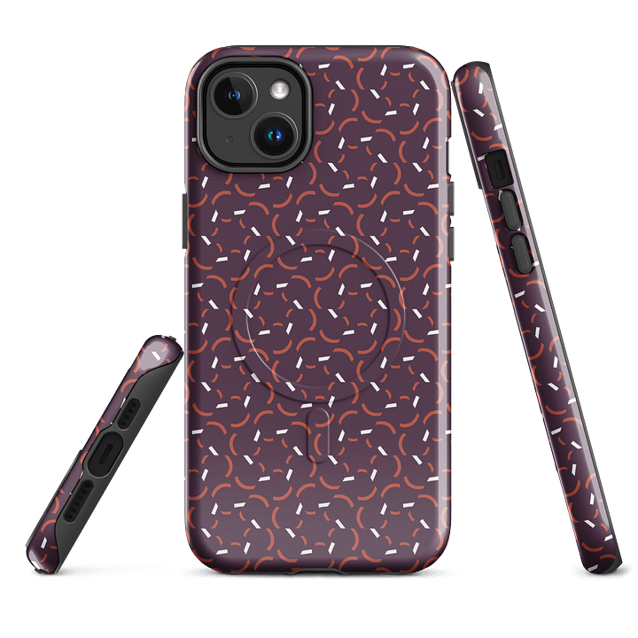 Violet Flux Geometric Pattern Magsafe Tough Case for iPhone product image (1)
