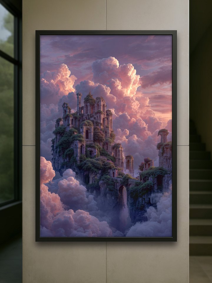 The Cloudspire Sanctuary – Framed Poster product image (1)