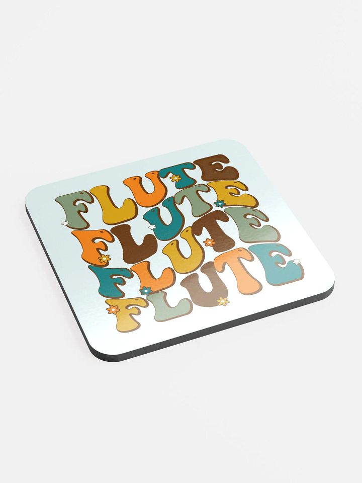 Groovy Wavy Flute Cork Coaster Retro w/Blue/Green Background product image (2)