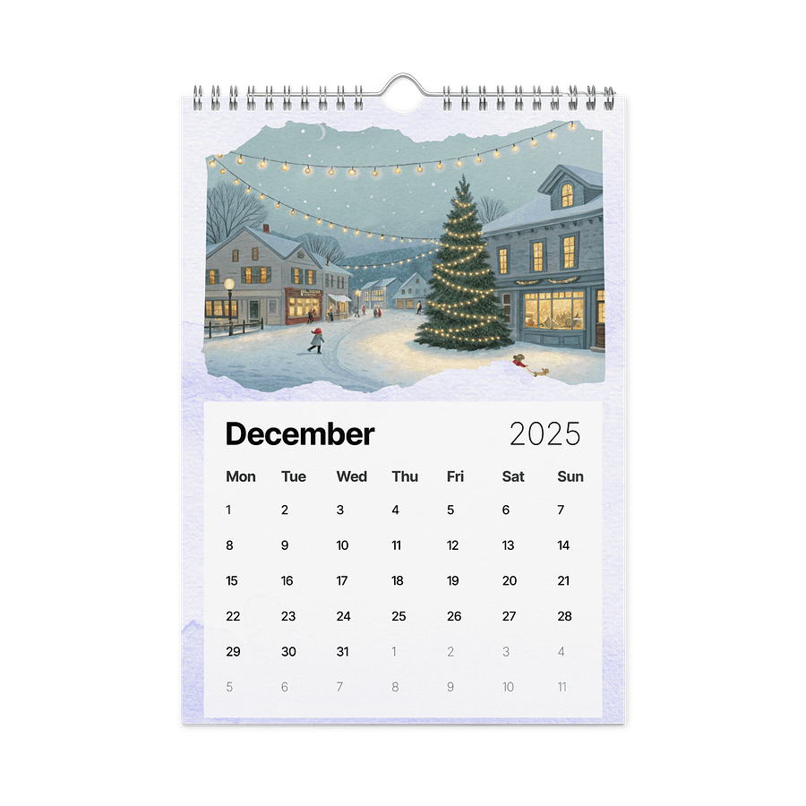 WATERCOLOR SEASONAL SCENES WALL CALENDAR 2026 product image (4)