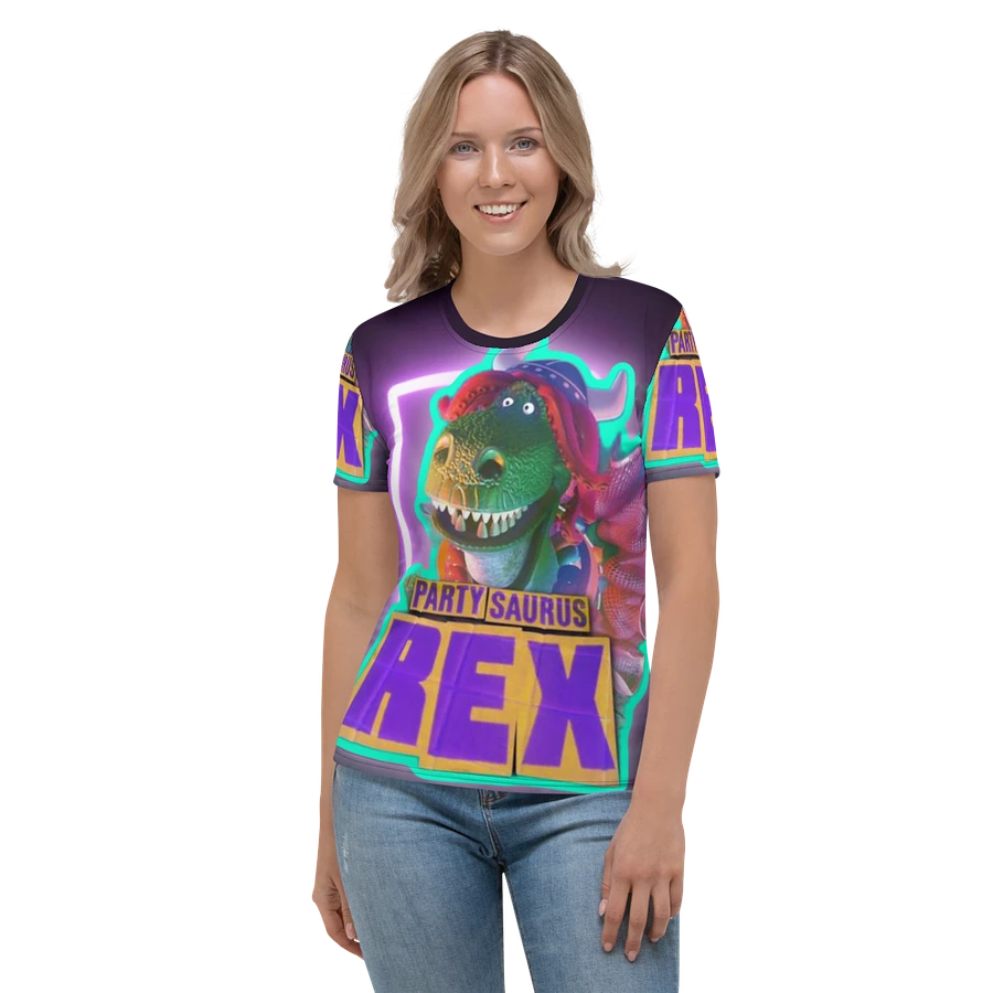 All Over Print Womens Crop Partysaurus Rex Tee product image (2)