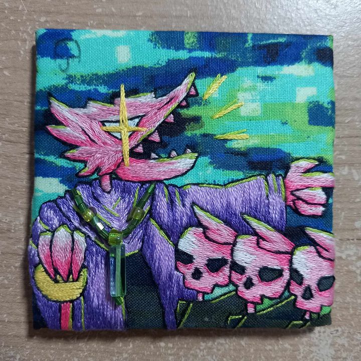 Nefarious Lizard Wizard Embroidery Square product image (2)