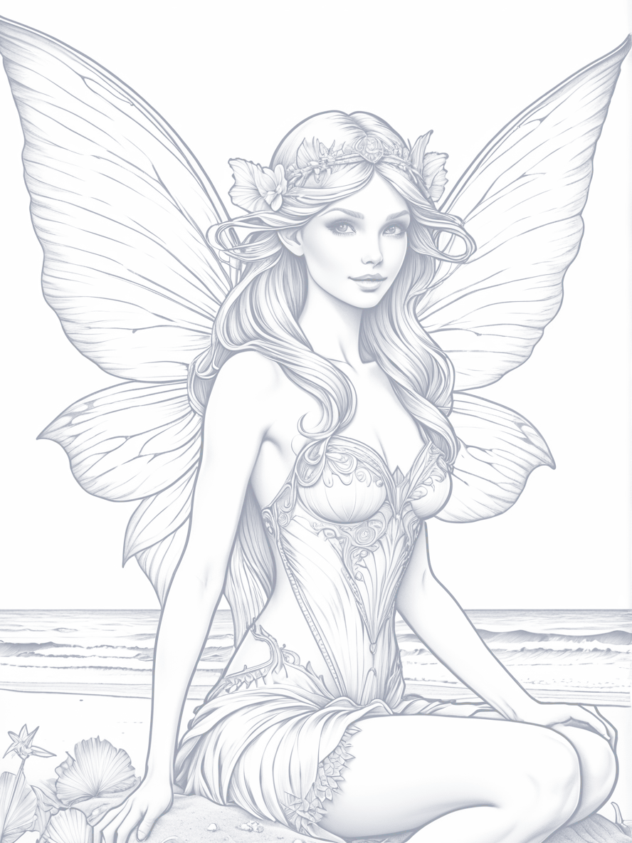 FREE Sample Pages from Fairies Coloring Pages for Adults and Teens product image (3)