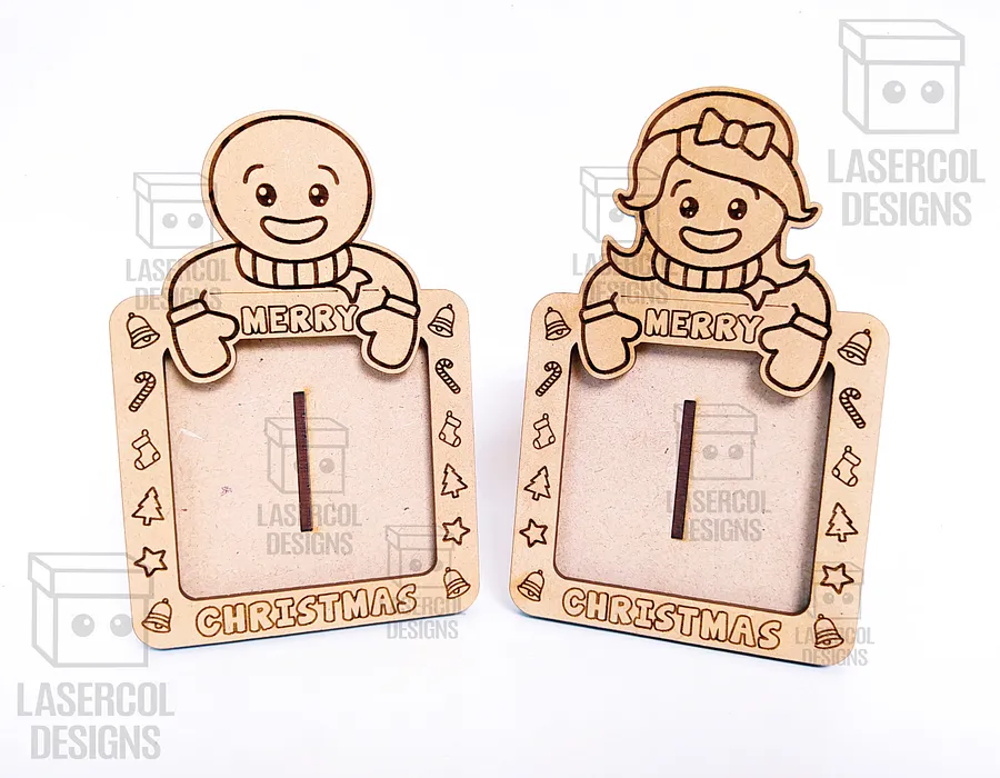 Christmas Ornaments Photo Frame Set 4- Laser Cut Files product image (2)