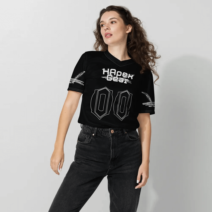 Capital SYNC - Black - Recycled Unisex Sports Jersey - White HApex Gear Black Logo product image (8)