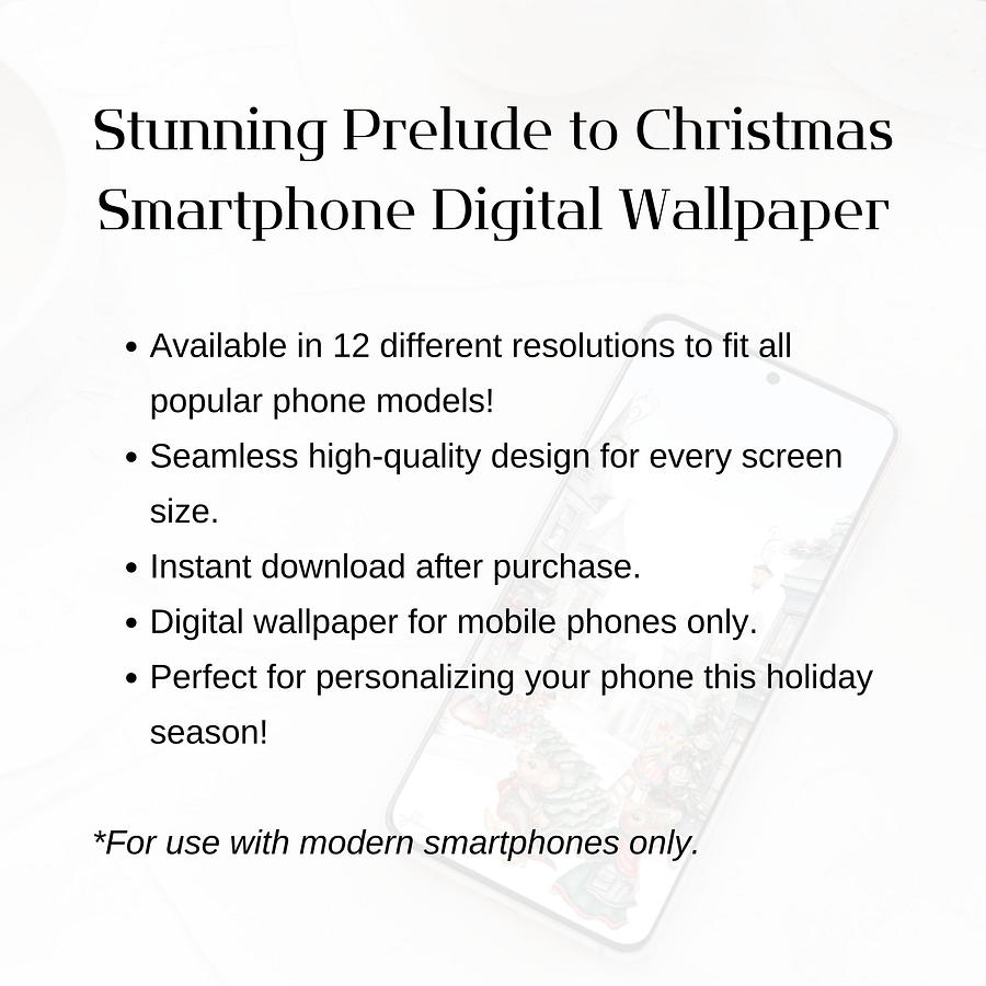 Prelude to Christmas Smartphone Digital Wallpaper | Festive Holiday Phone Background | Instant Download product image (10)