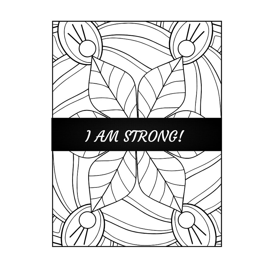 Digital Positive Affirmation Adult Coloring Book for Women 8.5x11 product image (3)