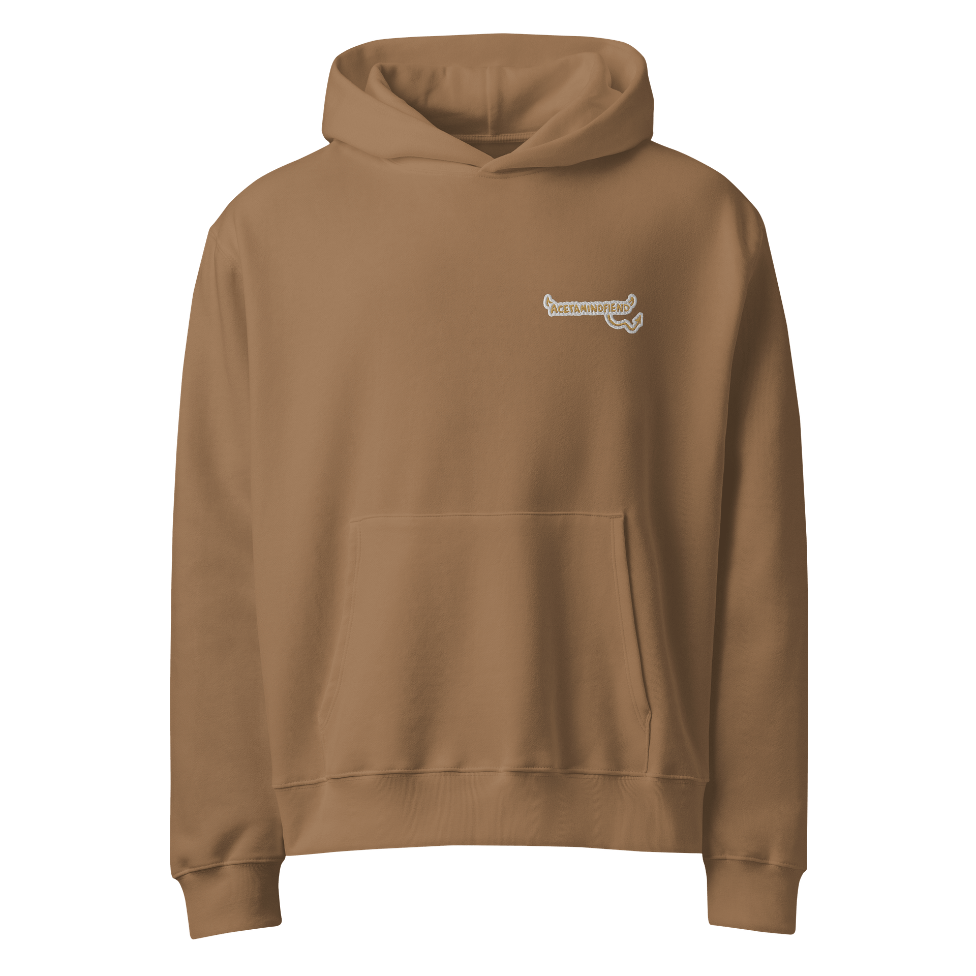ACETAMINOFIEND hand written l.c. gold embroidered slouchy hoodie product image (1)