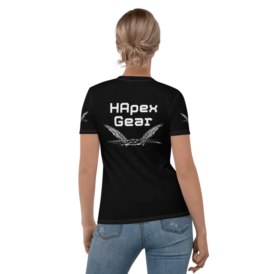 White HApex Gear White Logo Cancer Awareness Orange Ribbon. Black Women's Crew Neck T-Shirt product image (1)