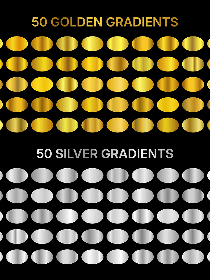 100 Luxury Metallic Gradients Pack 50 Gold & 50 Silver Free Download product image (1)