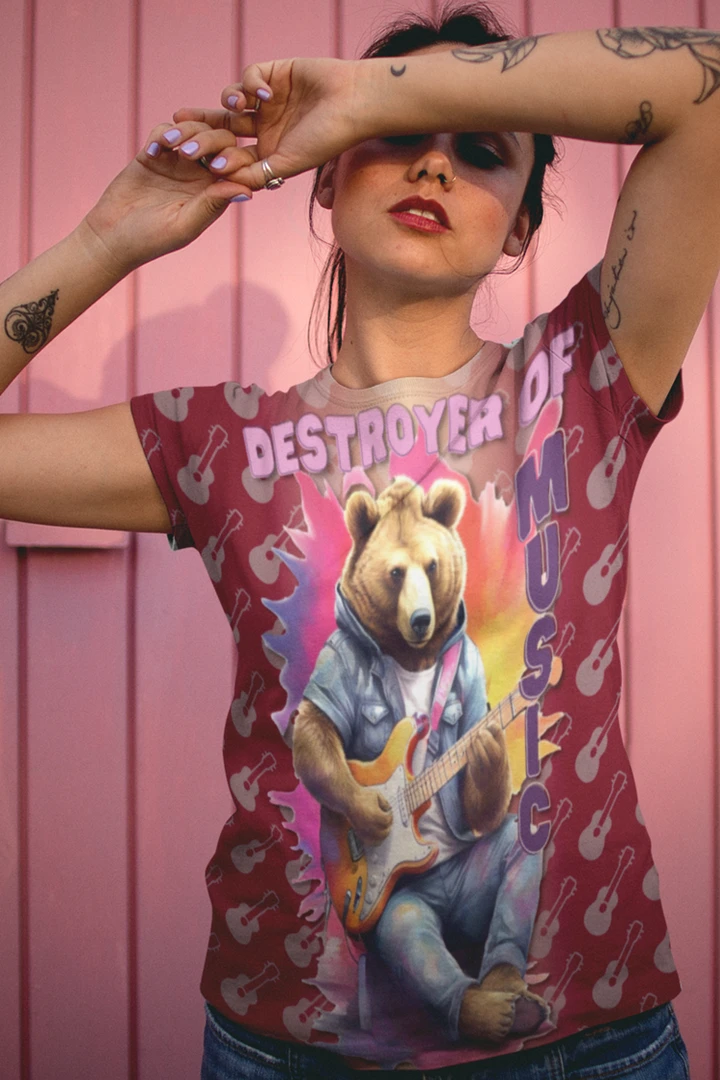 Destroyer of Music Bear All Over Print T-shirt product image (1)