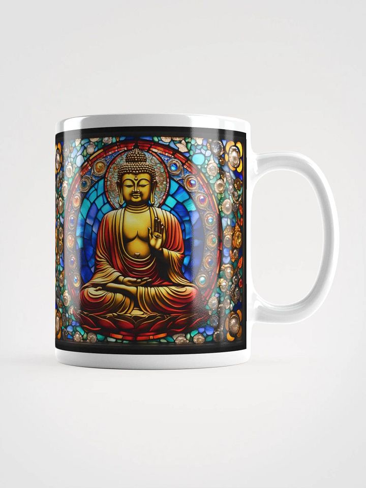 #004 Red and Gold Buddha Stained Glass Mug product image (3)