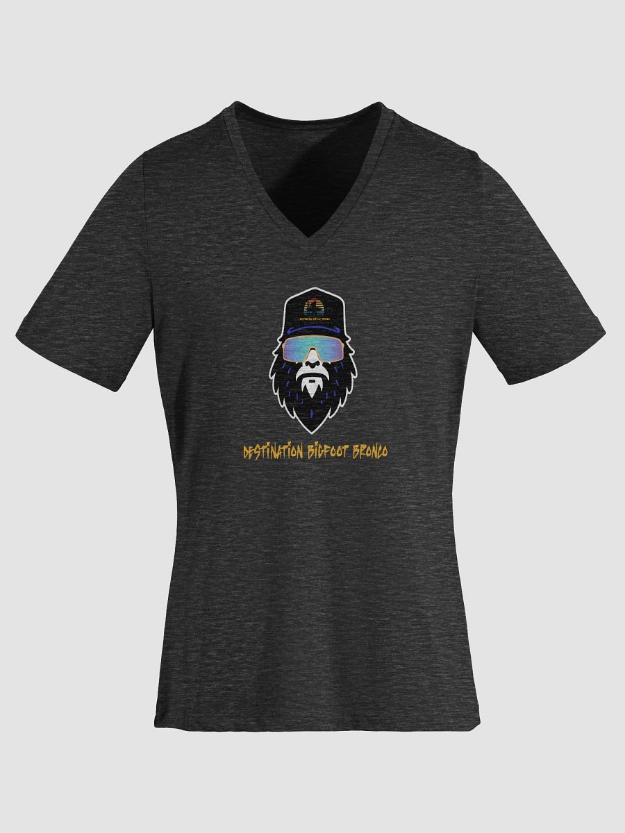 Destination Bigfoot Bronco Bigfoot Logo Bella+Canvas Women's Relaxed V-Neck T-Shirt (Dark Heather Grey) product image (6)