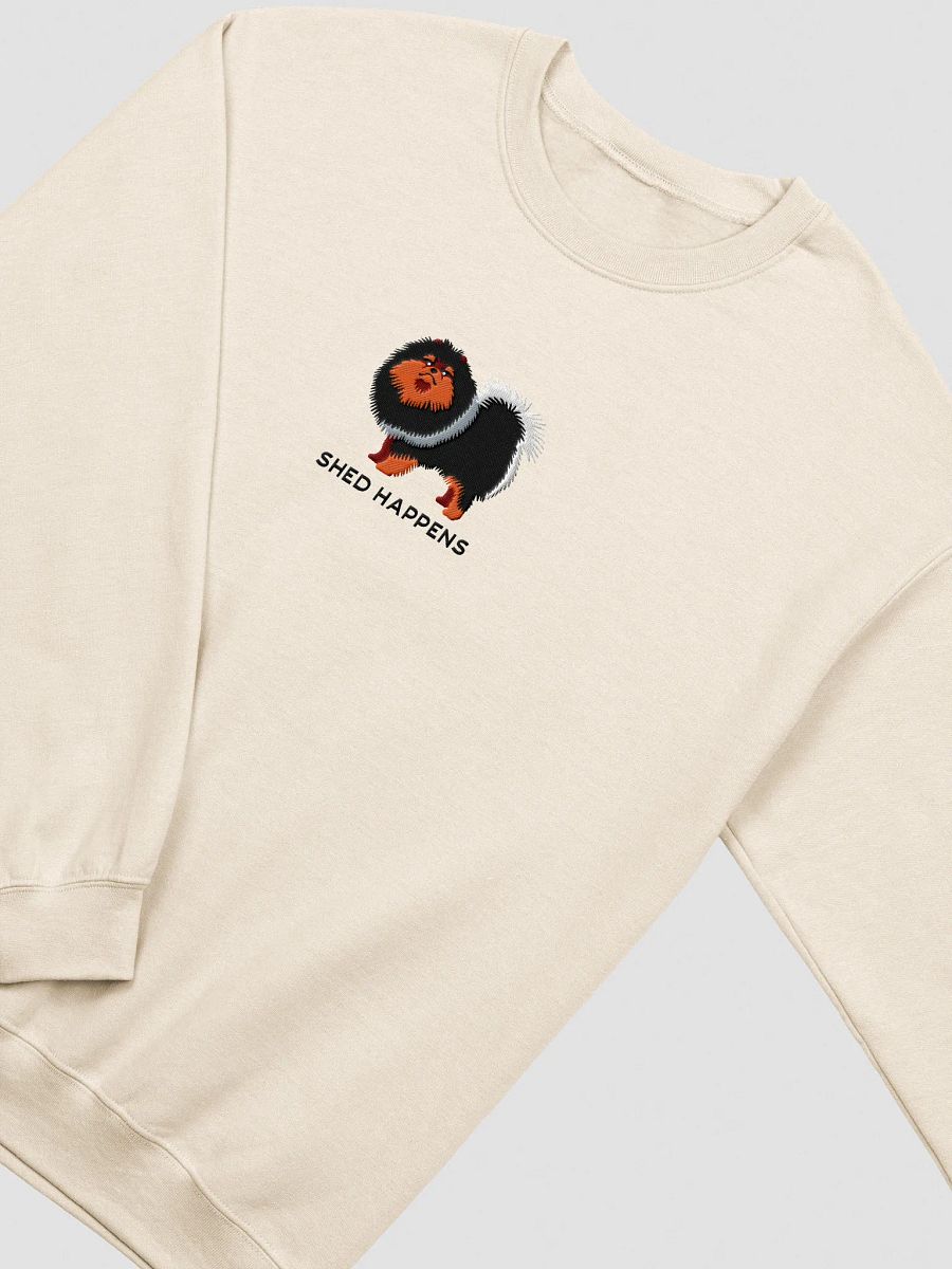 Shed Happens Sweatshirt (Embroidered) of a Pomeranian(Black & Tan) product image (15)