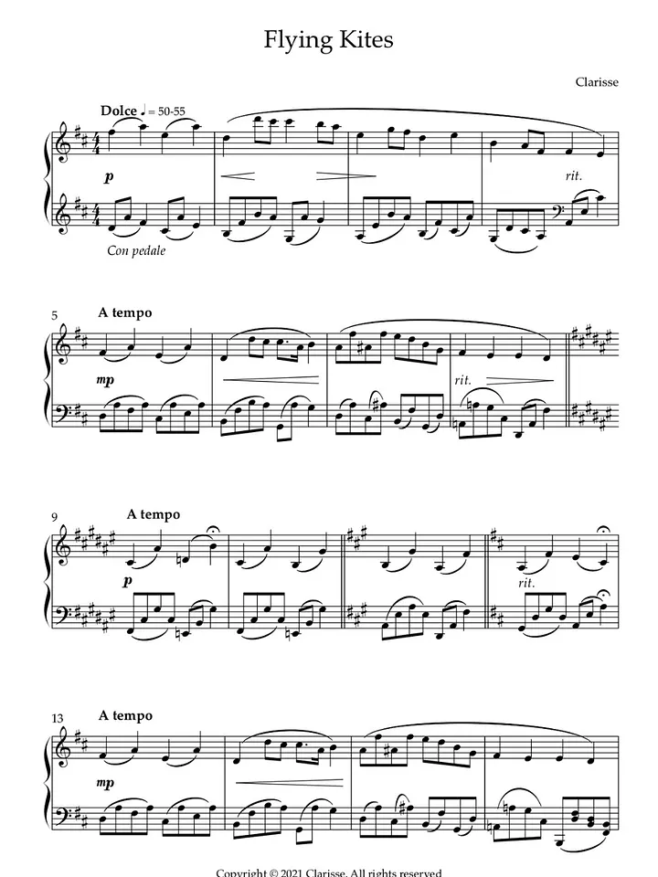 Flying Kites - Sheet Music product image (1)
