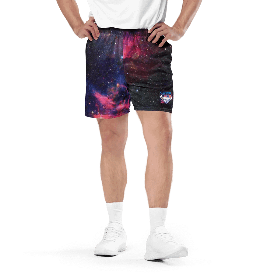 Shorts aus recyceltem Mesh mit Allover-Print, Unisex, Galaxy product image (1)