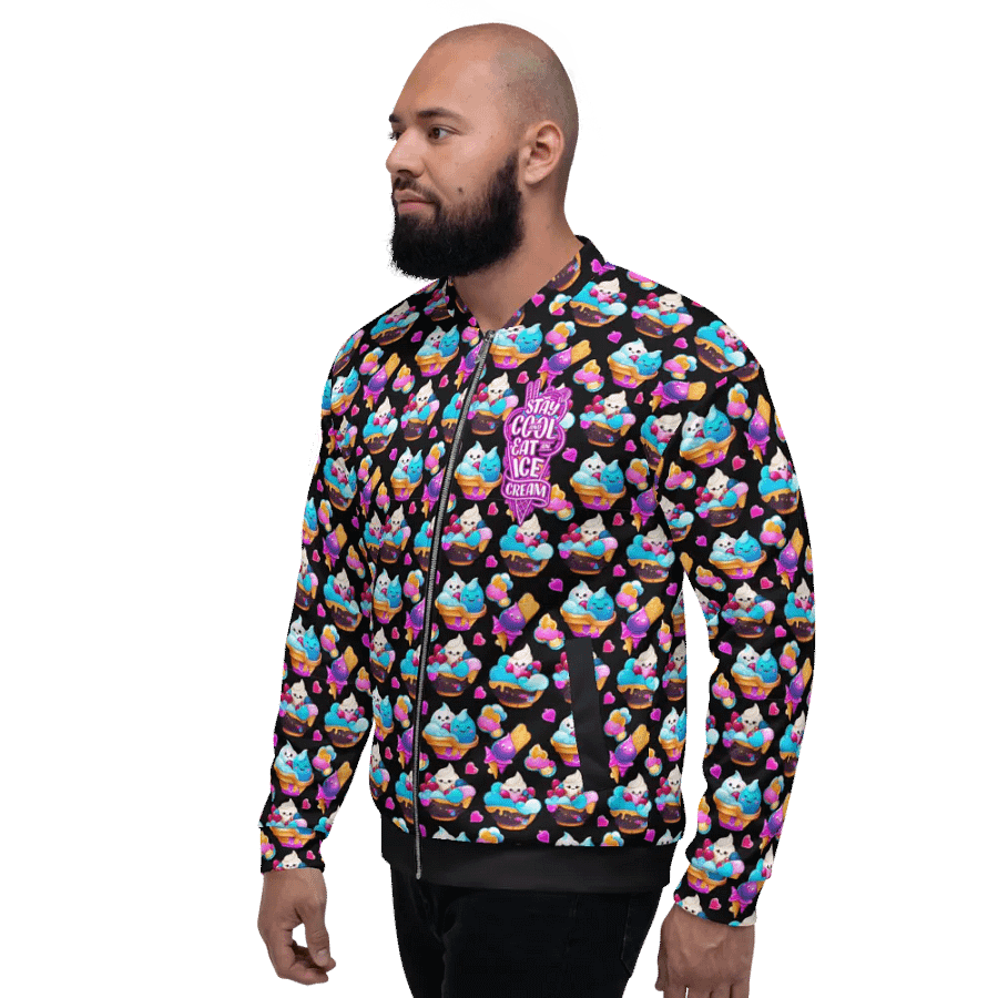 Ice Cream Pattern All Over Print Bomber Jacket product image (5)