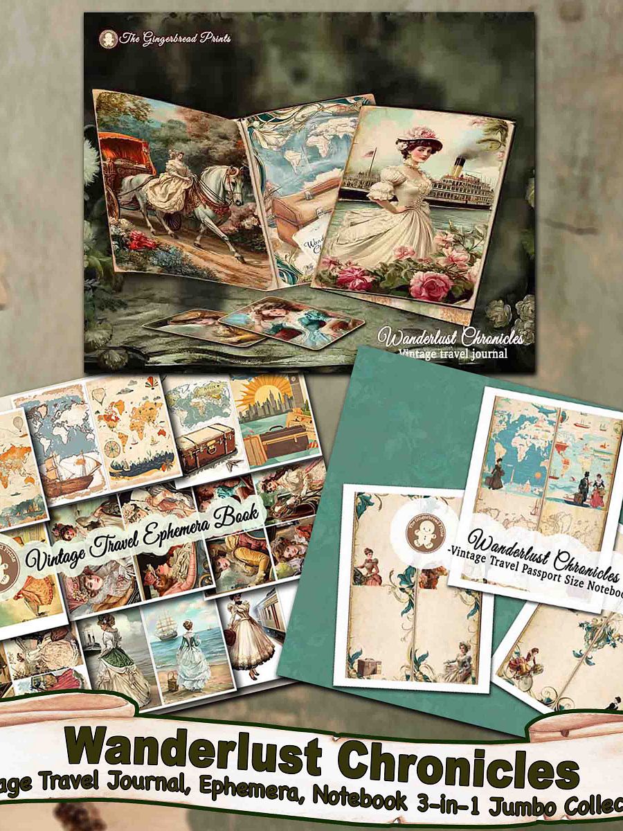 Wanderlust Chronicles Vintage Travel 3-in-1 Jumbo Collection - Digital Download product image (3)