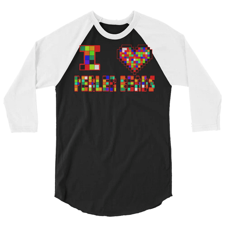 I Heart Perler Beads 2 Baseball Tee product image (2)