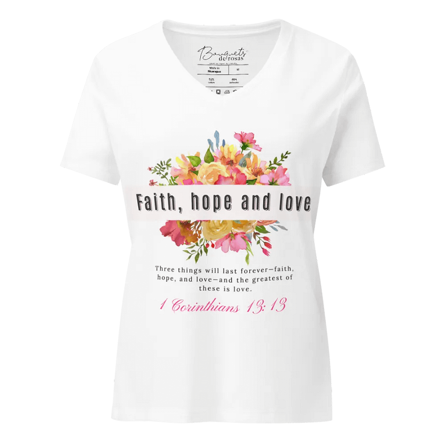 Faith, Hope, and Love Floral V-Neck Tee product image (3)