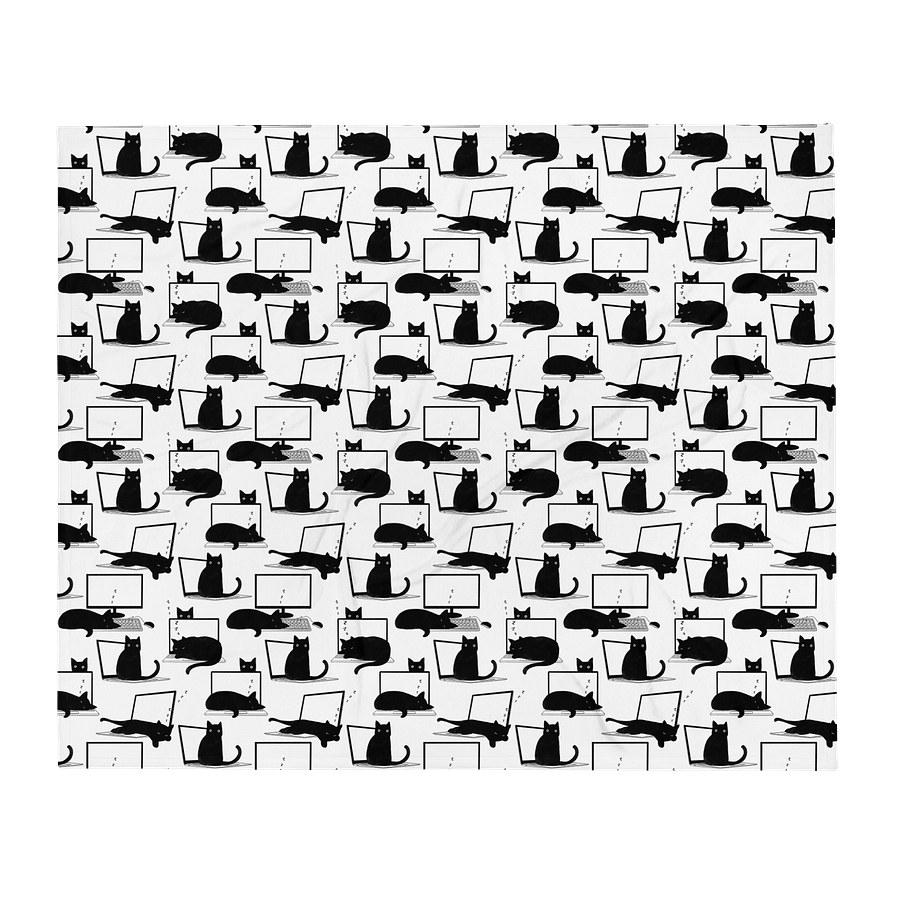 Cats on Laptops Pattern Throw Blanket product image (1)