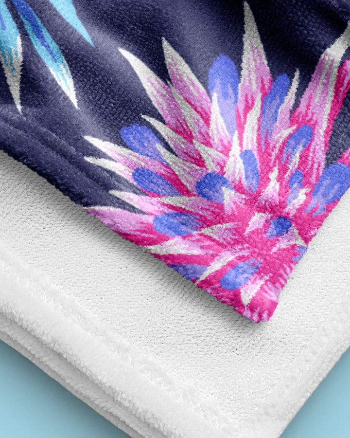 Beach Towel - Fasciata Tropical / Blue & Pink product image (2)