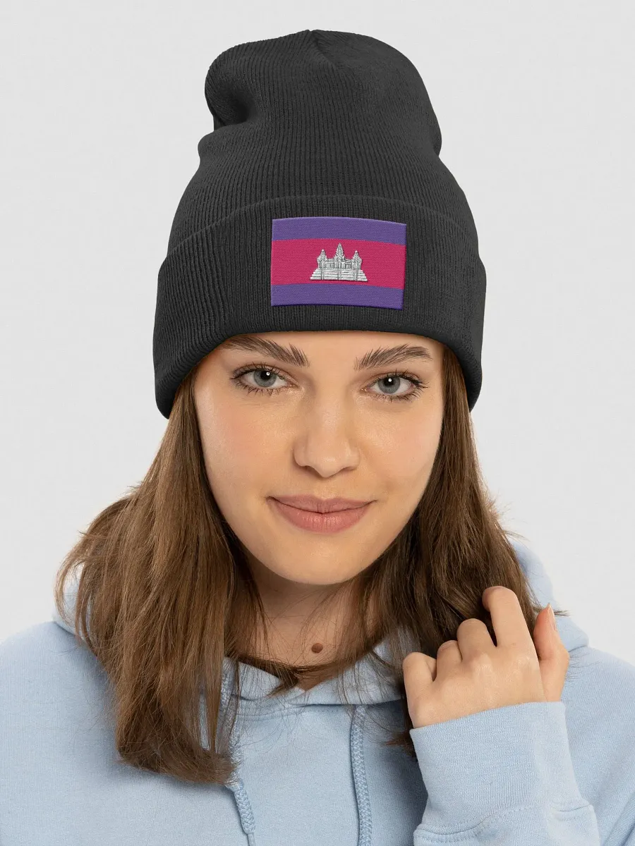 Cambodia Flag Beanie Hat product image (9)
