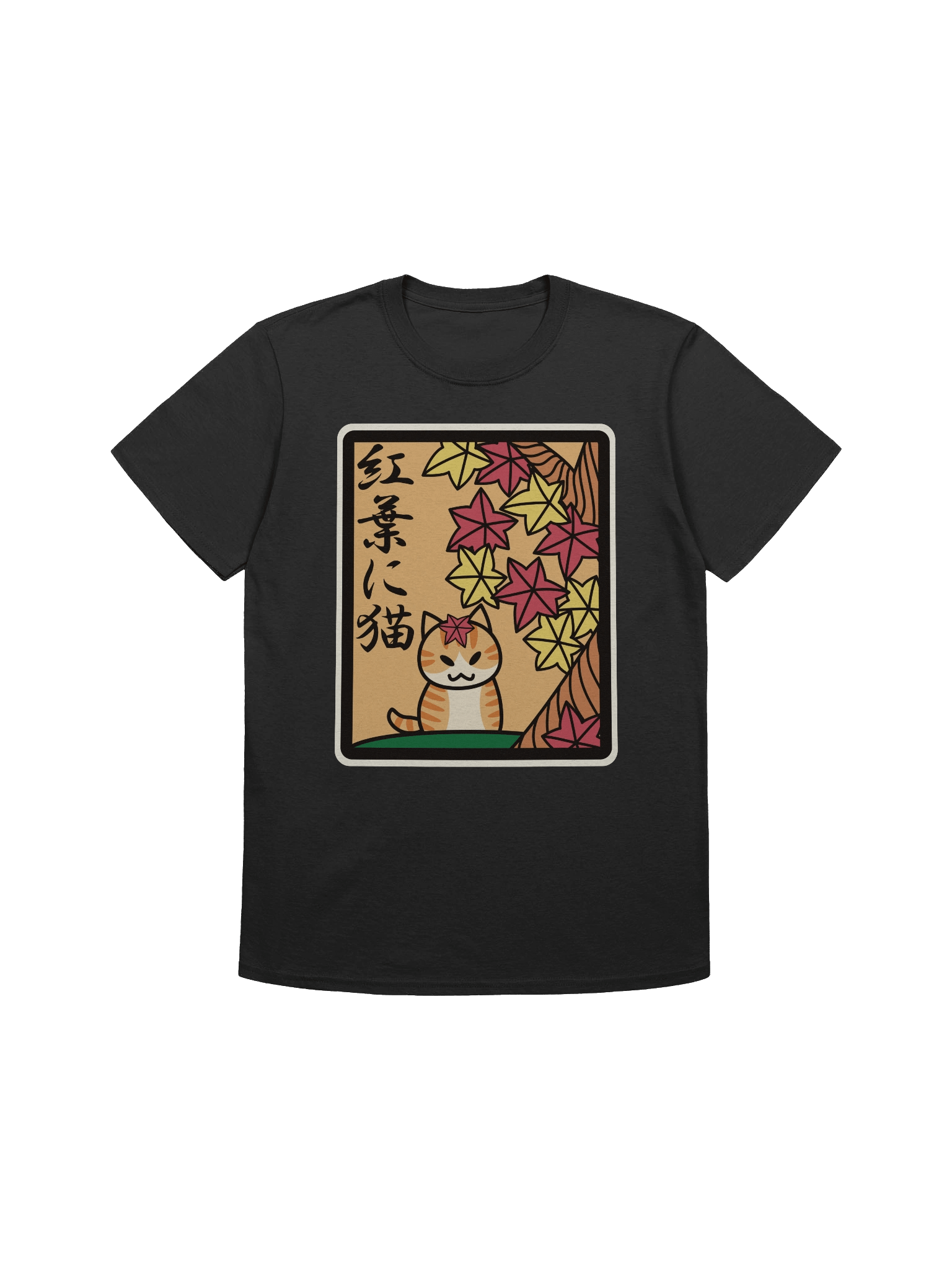 October Hanafuda Cat - Unisex Adult Super Soft Lightweight T-shirt product image (2)