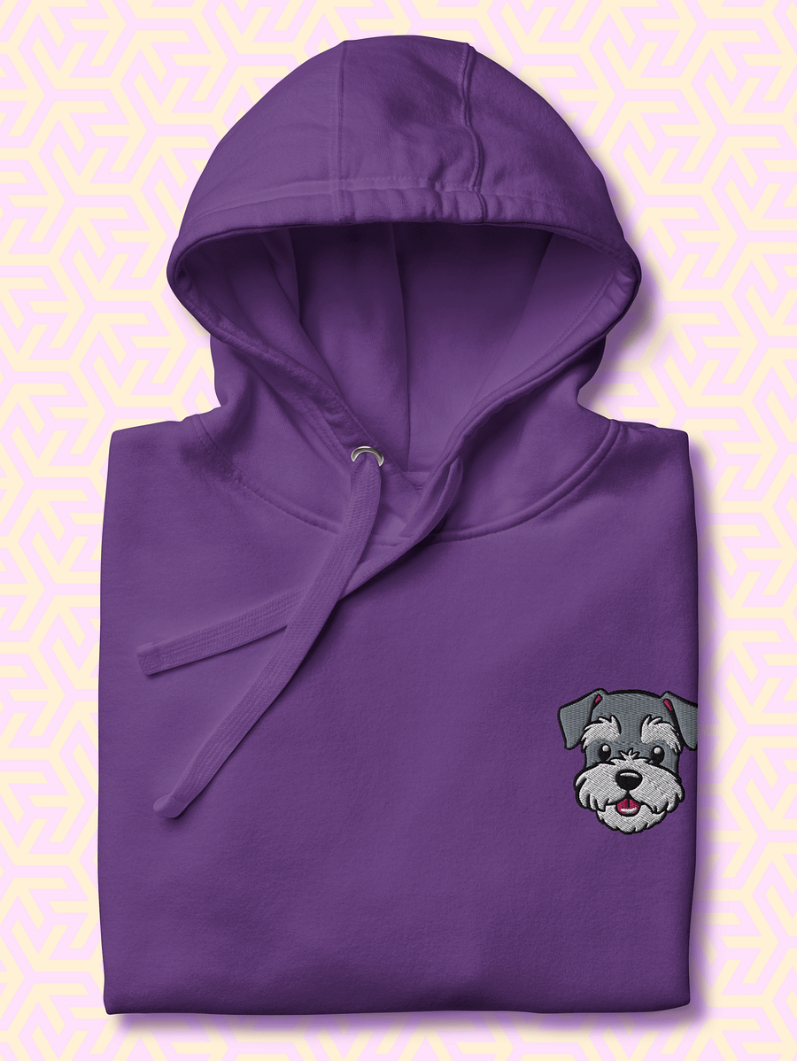 Happy Miniature Schnauzer Pup Embroidered Premium Hoodie product image (2)