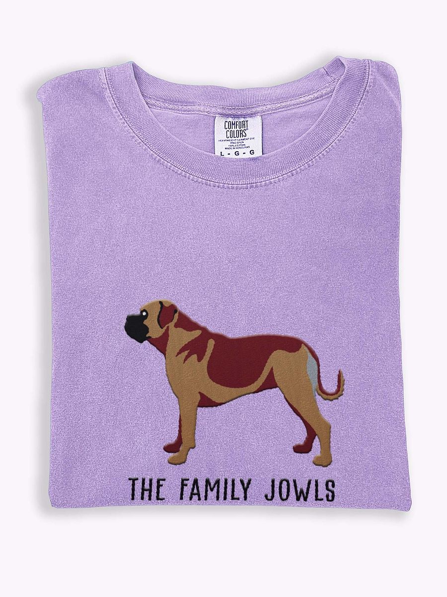 The Family Jowls T-Shirt(Embroidered) of a Bullmastiff product image (1)
