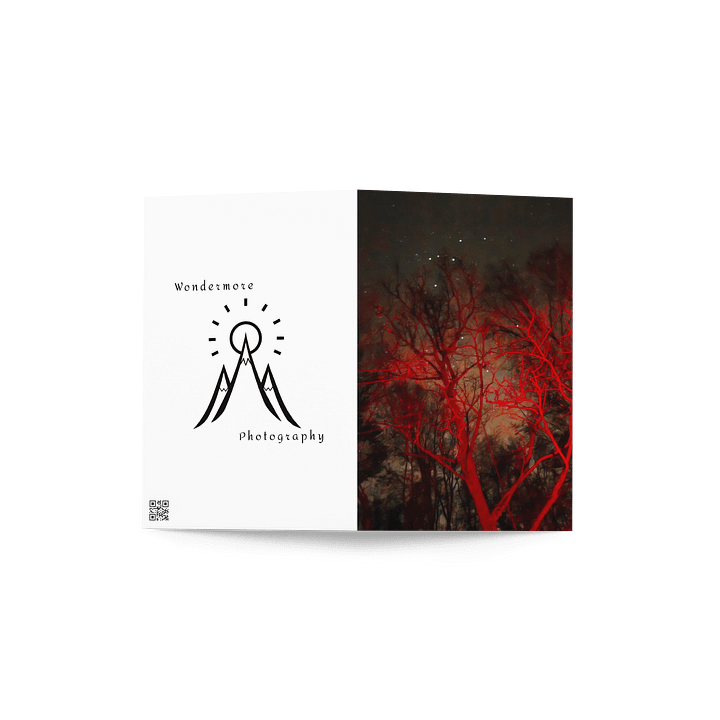 Night Sky Red Forest Greeting Card (blank) product image (2)